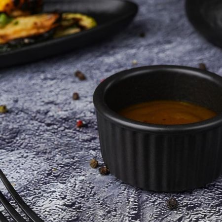 Соусник  90 мл d 7 см h4 см круглый фарфор Рамекин Black Raw Stellar P.L. Proff Cuisine [12]