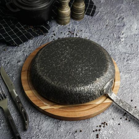 Сковорода для подачи 24 см h3,3 см круглая "Vintage Blued" углерод. сталь ИНДУКЦИЯ P.L.