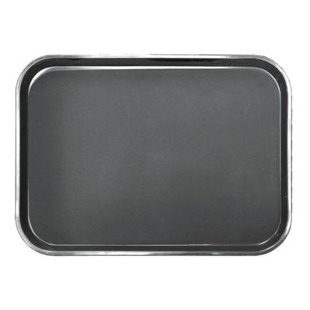 Поднос прорезиненный 45*35*2 см прямоуг. черный пластик P.L. - BarWare