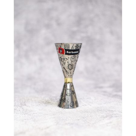 Джиггер 25/50 мл нерж. хром с рисунком B'Guys P.L.- Barbossa