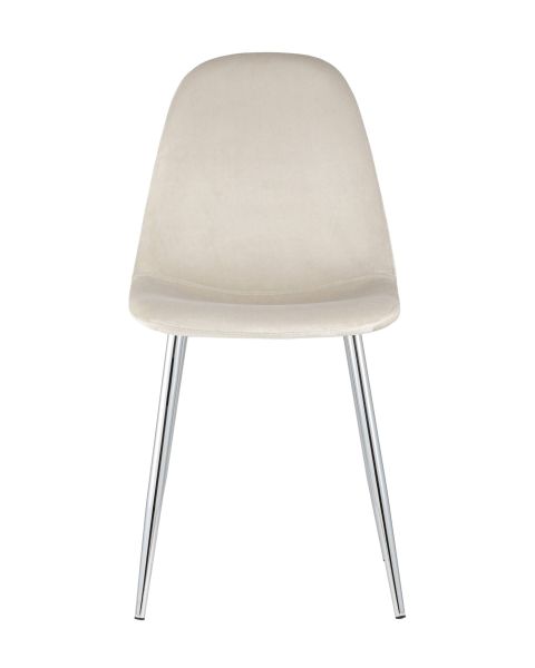 Стул Валенсия велюр кремовый хромированные ножки