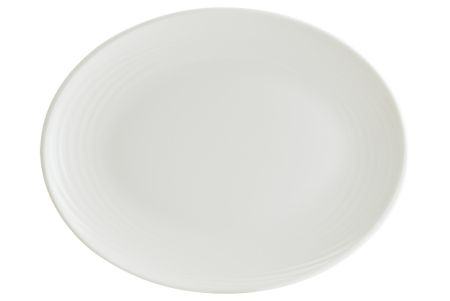 Блюдо овальное 310*240 мм. Белый Луп узкая полоска Bonna /1/6/582/