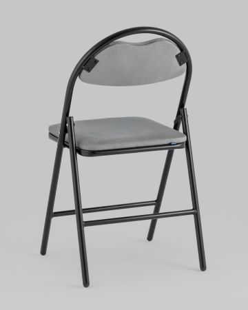 Стул складной Hagen велюр серый каркас черный