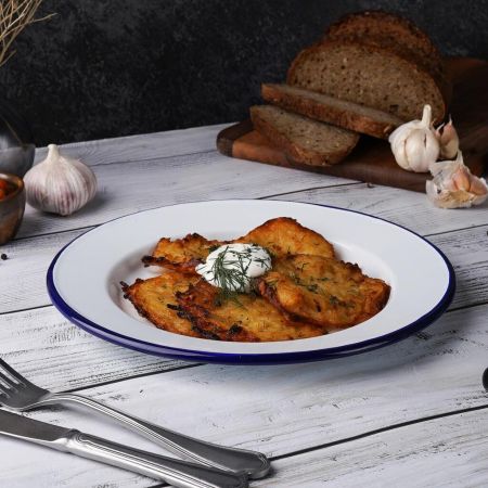 Тарелка d 25 см h2,3 см Blue Rim эмалированая сталь SUNNEX [1]