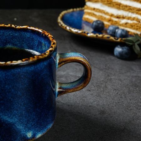 Чашка 230 мл чайная d 8,1 см h6,7 см Aqua Blue P.L. Proff Cuisine [6]