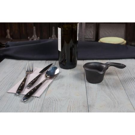Соусник 100 мл d 7 см h5 см с ручкой Smooth Black Raw Stellar P.L. Proff Cuisine [6]