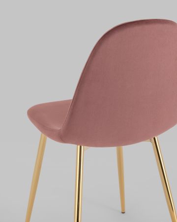 Стул Валенсия SN велюр пыльно-розовый золотые ножки